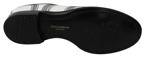 Dolce &amp; Gabbana valkoiset nahka Derby Formal mustat pitsikengät