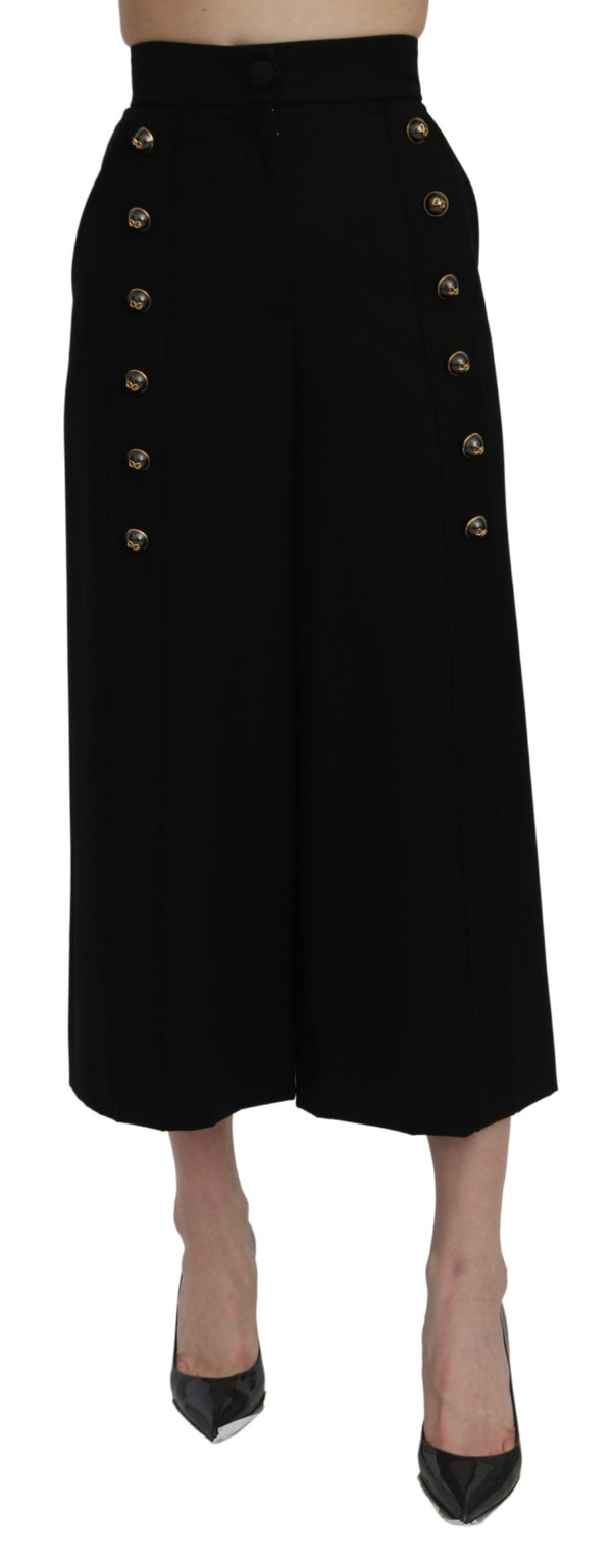 Dolce & Gabbana Elegant High Waist Wide Leg Wool Pants