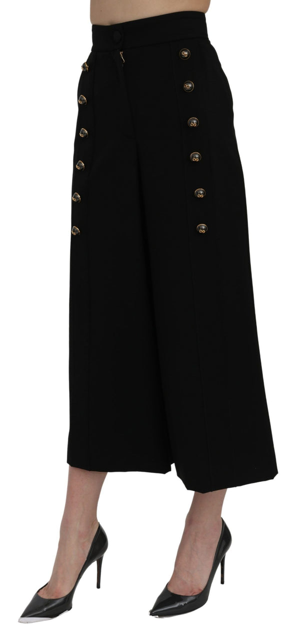 Dolce & Gabbana Elegant High Waist Wide Leg Wool Pants