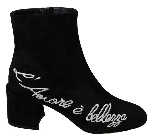Dolce &amp; Gabbana musta mokkanahka L'Amore E'Bellezza Boots -kengät