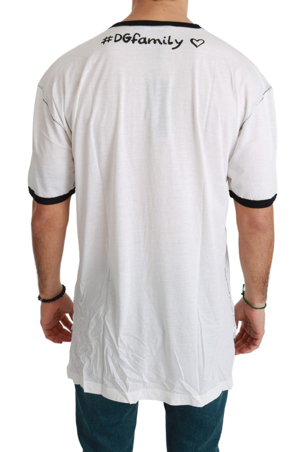 Dolce &amp; Gabbana White Men Print #dgfamily puuvillainen T-paita