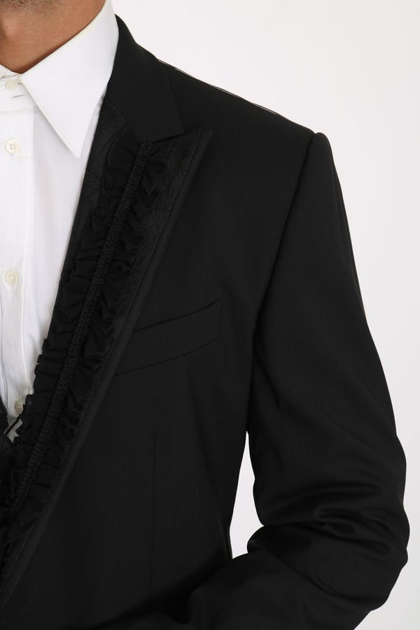 Dolce & Gabbana Elegant Black Slim Fit Martini Blazer Jacket