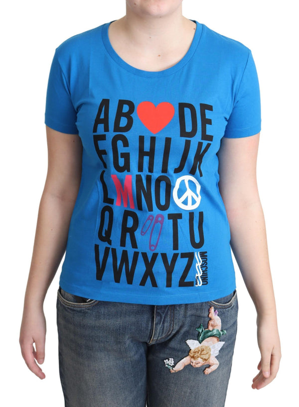 Moschino Blue Cotton Alphabet Letter Print Topit