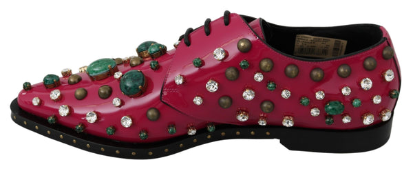 Dolce & Gabbana Fuchsia Pink Crystal Patent Flats