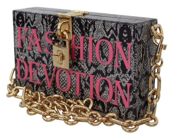 Dolce &amp; Gabbana Grey Fashion Devotion Clutch Plexi SICILY BOX kukkaro