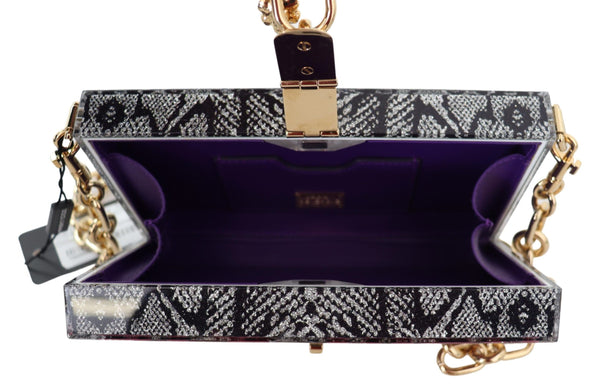 Dolce &amp; Gabbana Grey Fashion Devotion Clutch Plexi SICILY BOX kukkaro