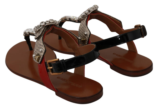 Dolce &amp; Gabbana Nahka Ayers Crystal Sandaalit Flip Flops -kengät