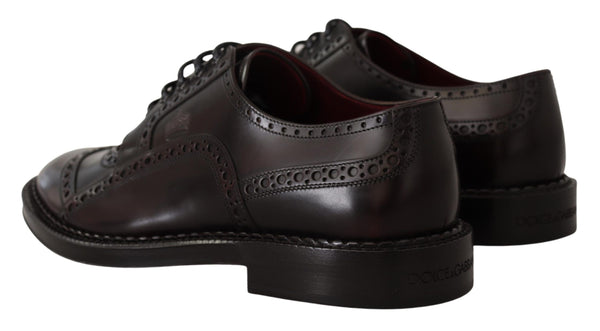 Dolce &amp; Gabbana Purple Leather Oxford Wingtip -muodolliset kengät