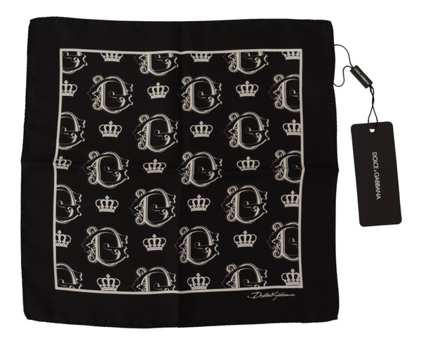 Dolce &amp; Gabbana musta DG Crown Print Square -nenäliina