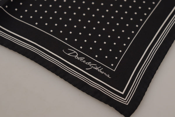 Dolce &amp; Gabbana musta Polka Dots DG Logo Square Nenäliina