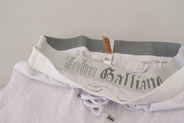 John Galliano White Cotton Logo Miesten lenkkeilyhousut