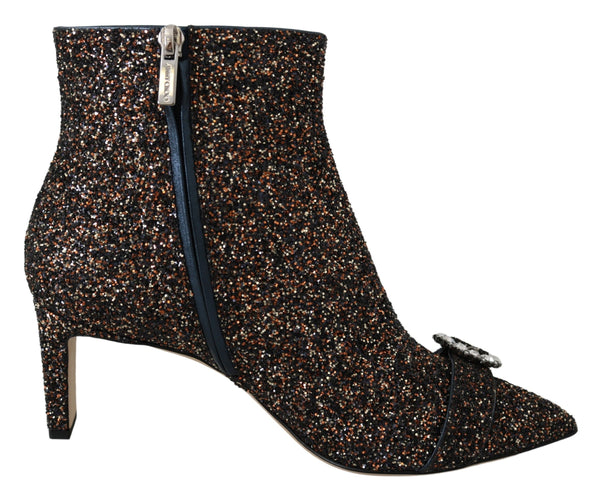 Jimmy Choo Mix Fabric Glitter Leather Hannover 65 Boots -kengät