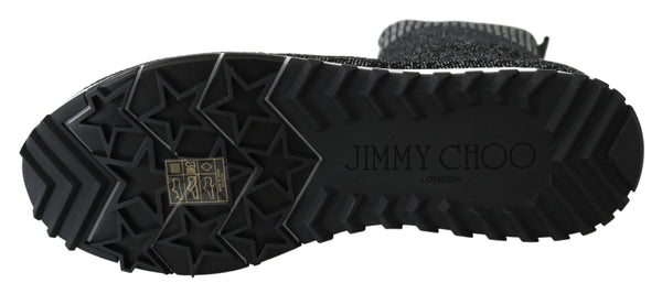 Jimmy Choo Mustat hopeiset Lurex Mix Norway -lenkkarit