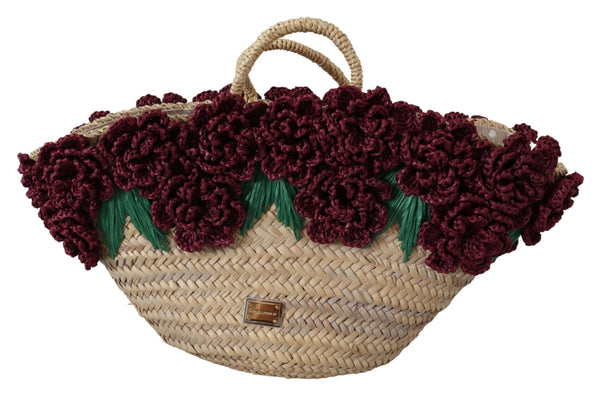 Dolce &amp; Gabbana monivärinen olki kukkainen käsilaukku Kätevä naisten kukkaro
