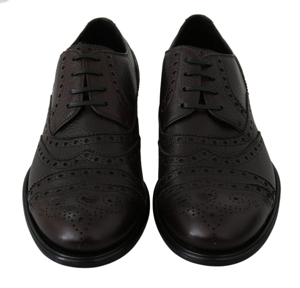 Dolce &amp; Gabbana Ruskeat nahkaiset Brogue Derby -mekkokengät