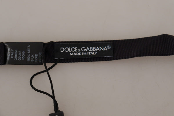 Dolce &amp; Gabbana musta 100% silkki säädettävä kaula-papillonrusetti