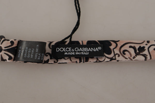 Dolce &amp; Gabbana monivärinen kuviollinen 100 % silkkikaulapapillonrusetti