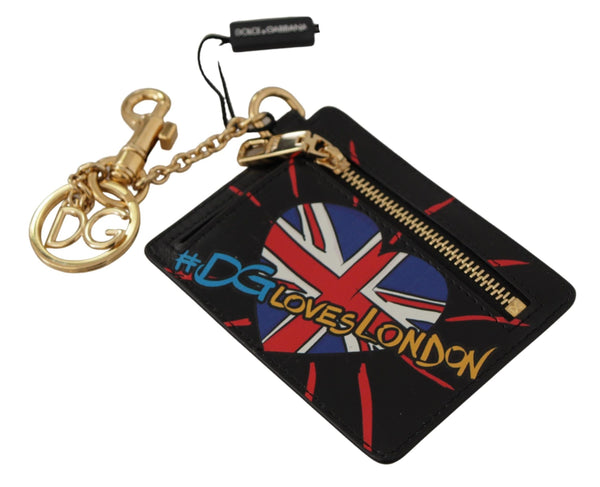 Dolce & Gabbana Elegant Leather Coin Wallet With Keyring