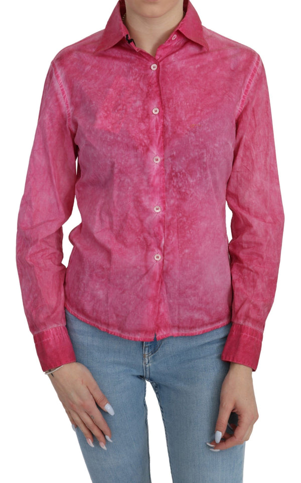 Ermanno Scervino vaaleanpunainen kaulus pitkähihainen paitapusero