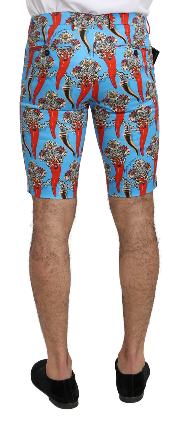 Dolce &amp; Gabbana Blue Cotton Stretch Casual Royal Chili -shortsit