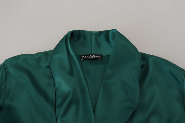 Dolce &amp; Gabbana Vihreä silkkivyötärö vyö kaapu yöpuvut