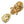 Dolce & Gabbana kultasävyinen messinkikristallikoru, roikkuva rintaneula