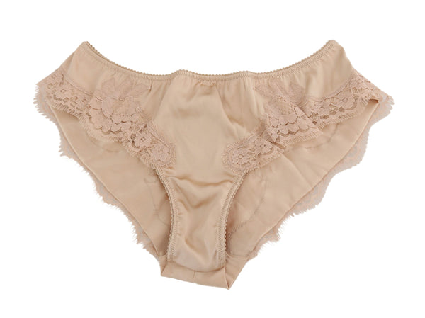 Dolce &amp; Gabbana Beige silkki kukkainen Stretch alusvaatteet