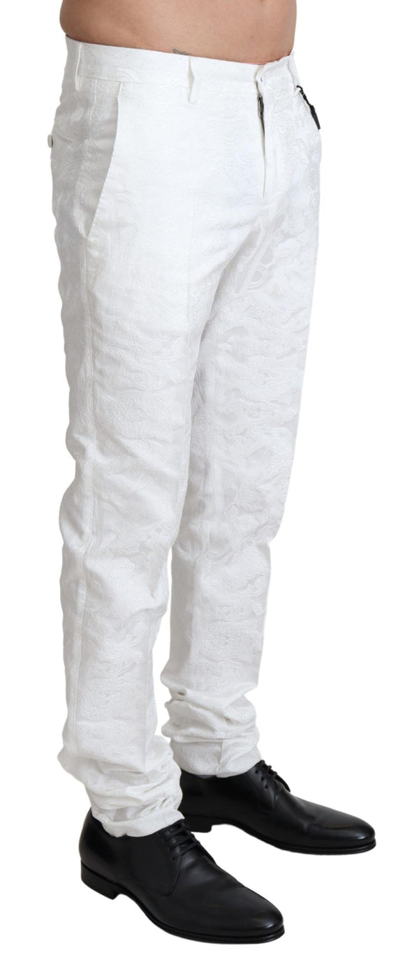 Dolce &amp; Gabbana White Brocade Jaquard Dress Housuhousut