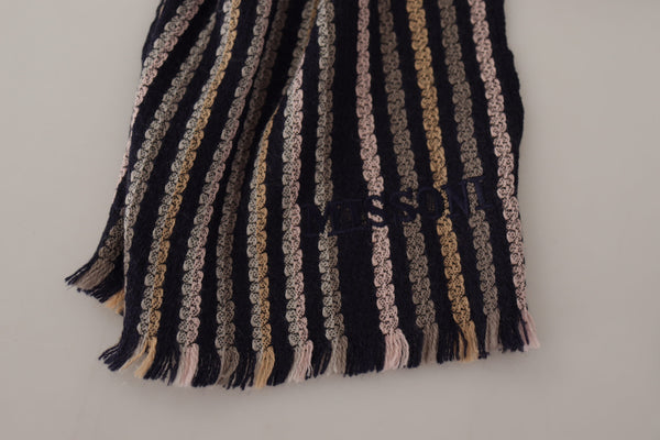 Missoni Multicolor Stripes Wool Knit Fringe Huivi