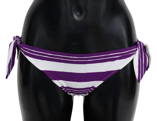 Dolce &amp; Gabbana Purple White Stripes Beachwear bikinipohja