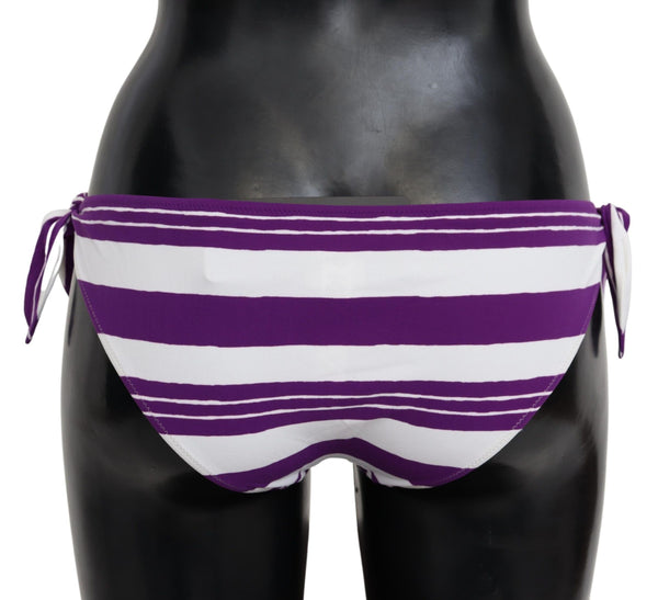 Dolce &amp; Gabbana Purple White Stripes Beachwear bikinipohja
