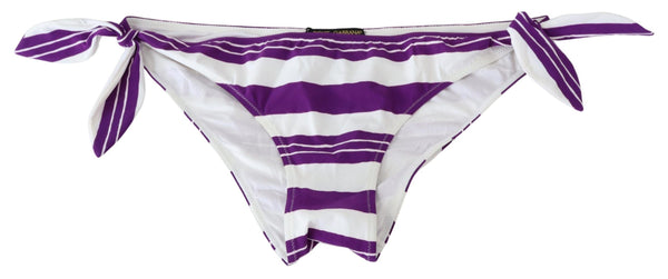 Dolce &amp; Gabbana Purple White Stripes Beachwear bikinipohja