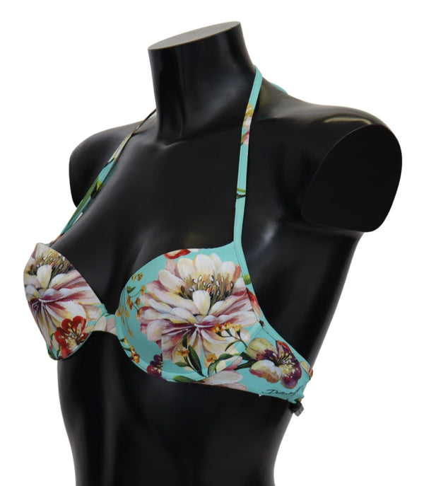 Dolce &amp; Gabbana mintunvihreä kukkakuvioinen rantavaatteet bikinitopit