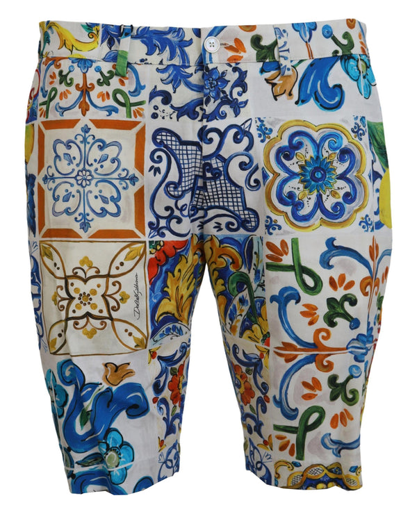 Dolce &amp; Gabbana Majolica Print Cotton Chinos -shortsit