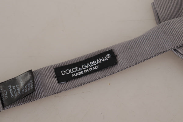 Dolce &amp; Gabbana harmaa 100 % silkki säädettävä papillonsolmio