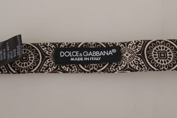 Dolce &amp; Gabbana Musta valkoinen 100 % silkki säädettävä kaulanauha