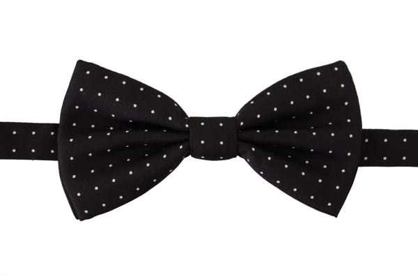 Dolce &amp; Gabbana Black White Polka Dot 100% silkkikaula-papillonsolmio