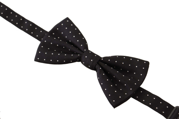 Dolce &amp; Gabbana Black White Polka Dot 100% silkkikaula-papillonsolmio