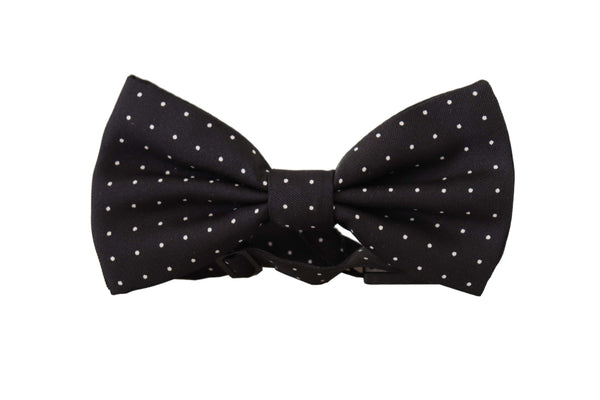 Dolce &amp; Gabbana Black White Polka Dot 100% silkkikaula-papillonsolmio