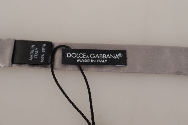 Dolce &amp; Gabbana hopea 100 % silkki ohut säädettävä kaula-papillonsolmio