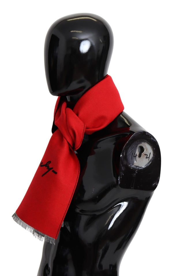 Givenchyn punainen musta villainen unisex talvinen lämmin huivi huivi