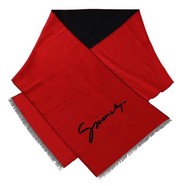 Givenchyn punainen musta villainen unisex talvinen lämmin huivi huivi