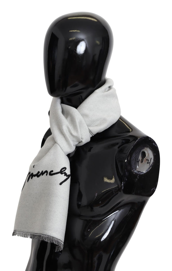 Givenchyn mustavalkoinen villainen unisex talvinen lämmin huivi huivi