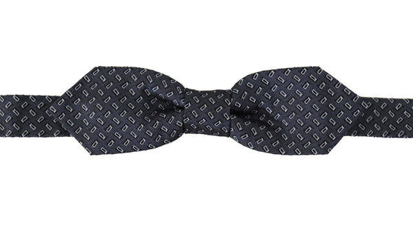 Dolce &amp; Gabbana Blue Grey Polka Dot 100% silkkikaula-papillonsolmio