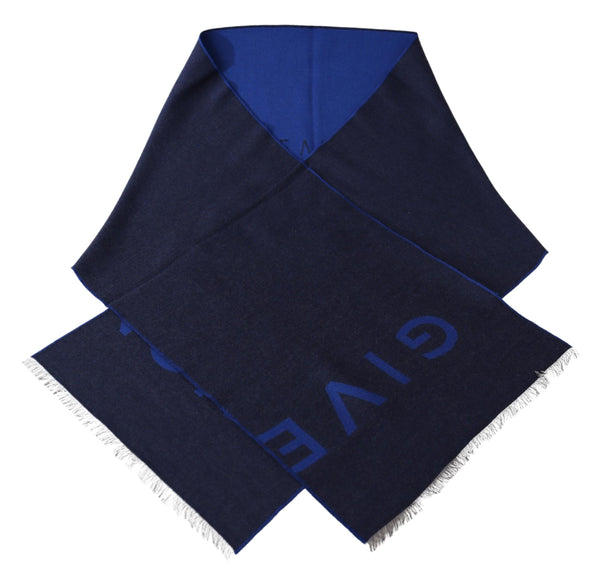 Givenchy Blue Wool Unisex talvinen lämmin huivi huivi