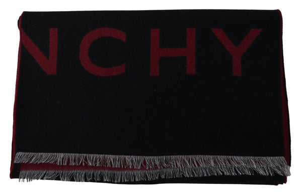 Givenchyn musta punainen villainen unisex talvinen lämmin huivi