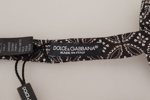 Dolce &amp; Gabbana Musta valkoinen 100 % silkki säädettävä kaulanauha