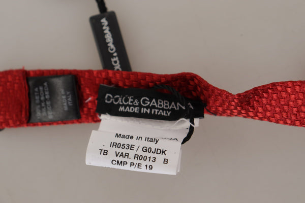 Dolce &amp; Gabbana punainen 100 % silkki ohut, säädettävä kaulanauha