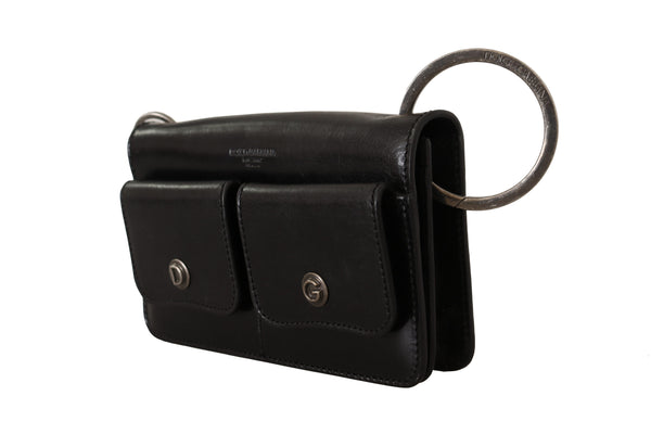 Dolce &amp; Gabbana musta nahkaranneke Mini Bag Card Bill Lompakko