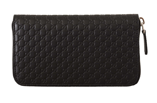 Gucci Black Wallet Microguccissima nahkainen vetoketjullinen lompakko